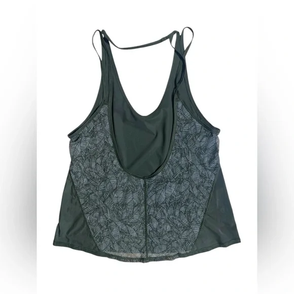 lululemon | medium lightweight olive green sheer open back tank - Picture 4 of 4